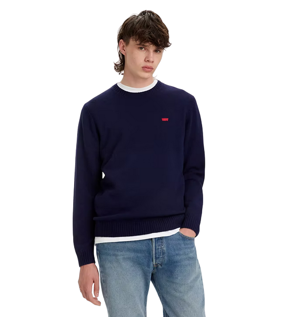 Levi's maglioncino girocollo da uomo manica lunga A4320-0001 blu