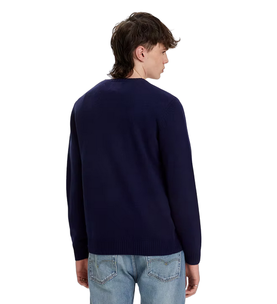Levi's maglioncino girocollo da uomo manica lunga Housemark A4320-0001 blu