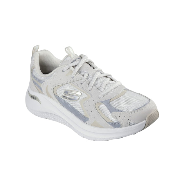 Sneakers Skechers Arch Fit 2.0 Vintage Luxe donna natural con supporto APMA certificato, vista laterale design elegante