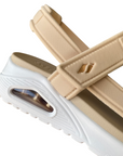 Sandali Skechers Uno Summer Stand2 naturali donna 119813 vegan con suola ammortizzata e design elegante versatile dettaglio tacco