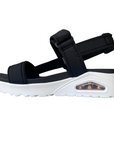 Sandali Skechers Uno Summer Stand2 neri donna 119813 vegan con suola ammortizzata e design estivo elegante vista laterale interna