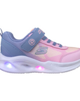 Skechers scarpa da ginnastica a bambina con luci S-Lights Sola Glow Ombre Deluxe 303714L/GYLP grigio-rosa