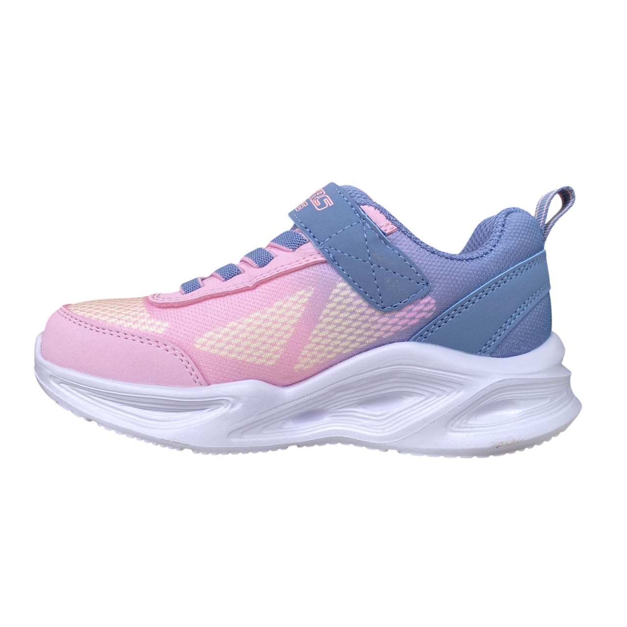 Skechers scarpa da ginnastica a bambina con luci S-Lights Sola Glow Ombre Deluxe 303714L/GYLP grigio-rosa
