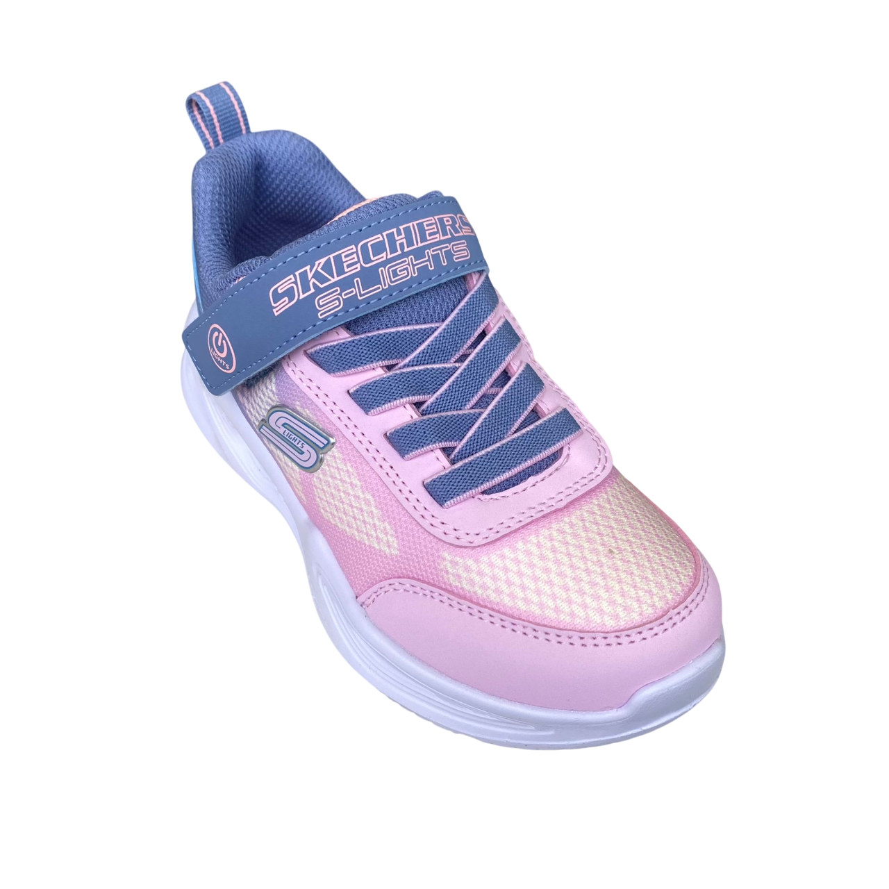 Skechers scarpa da ginnastica a bambina con luci S-Lights Sola Glow Ombre Deluxe 303714L/GYLP grigio-rosa