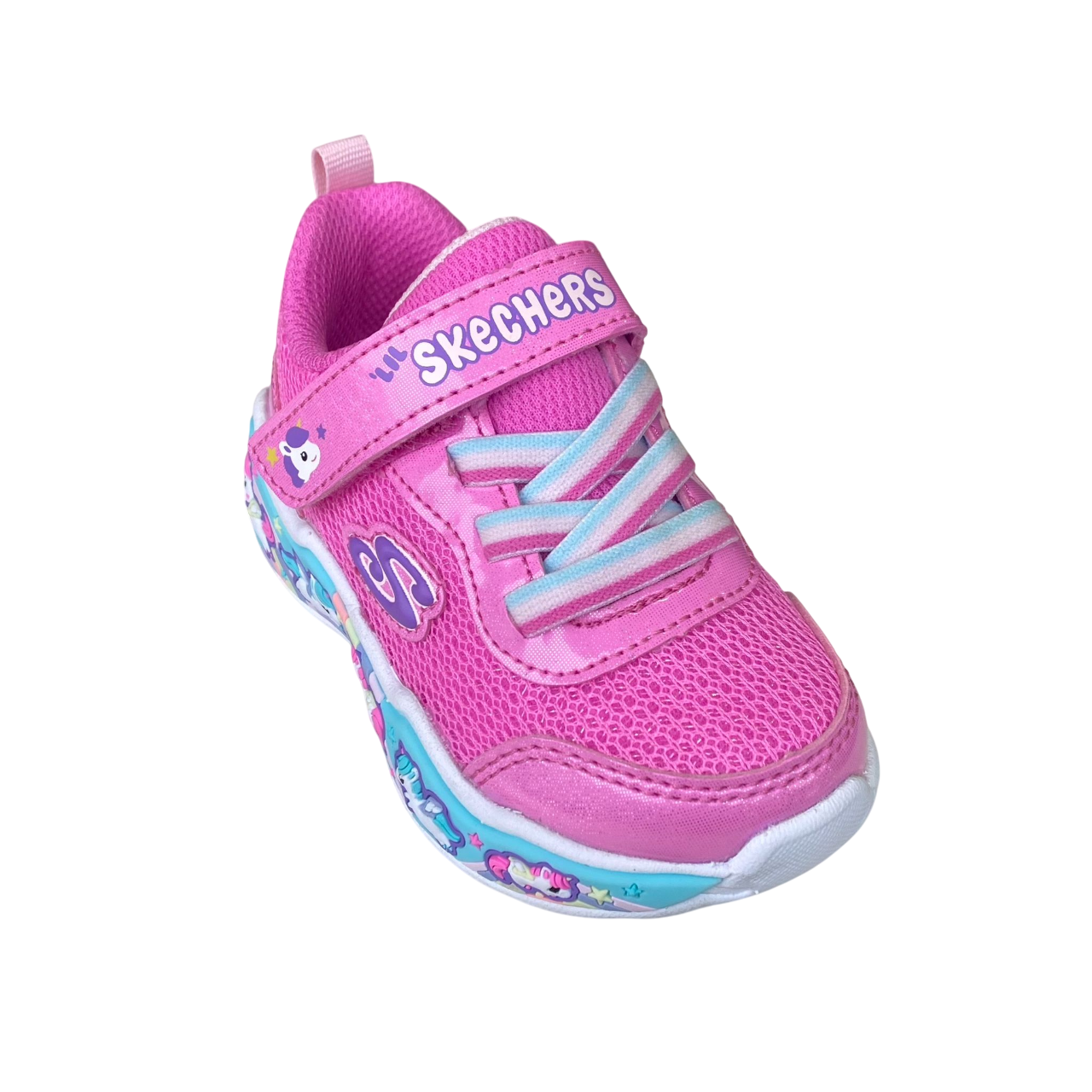 Skechers scarpa da ginnastica da bambina con laccio elastico e velcro Play Scene Fun Squad 303158N/PKMT rosa