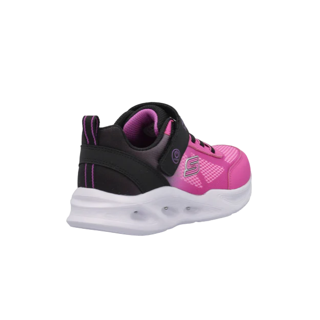 Skechers scarpa da ginnastica con luci da bambina Sola Glow Ombre Deluxe 303714L/BKHP nero-rosa
