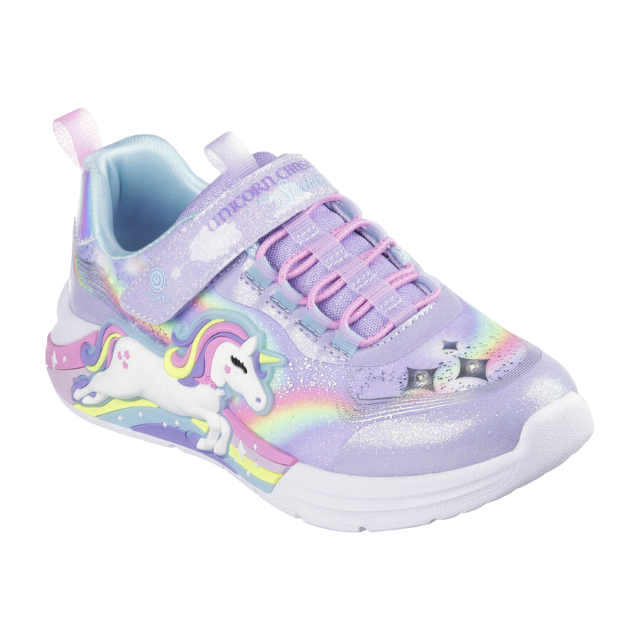 Skechers scarpa da ginnastica con le luci da bambina Unicorn Chaser 302298L/LVMT lavanda