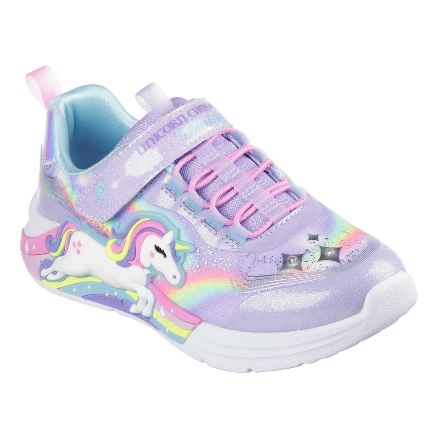 Skechers scarpa da ginnastica da bambina con luci Unicorn Chaser 302298N/LVMT lavanda