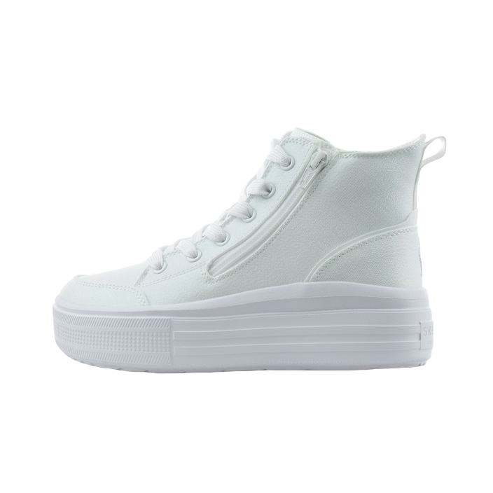 Skechers scarpa sneakers da ragazza alta con cerniera Hyperlift 310253L/WHT bianco