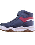 Sneakers alta Geox Junior Perth blu-rosso con tecnologia traspirante, design trendy e chiusura lacci elastici + velcro, vista laterale interno