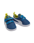 Dettaglio tomaia in nylon mesh traspirante sneakers Puma Courtflex v2 bambini zaffiro stellato