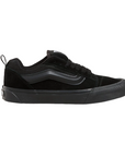 Vista laterale delle sneakers Vans Knu Skool da uomo in elegante colorazione nero-nero con dettagli oversize
