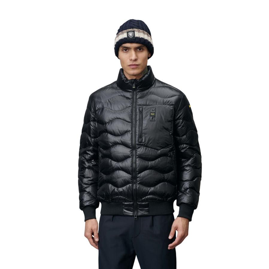 Sportiamo_Blauer pumino leggero con taschino e cucitura ad onde Daniel 25SBLUC03013-006719 nero