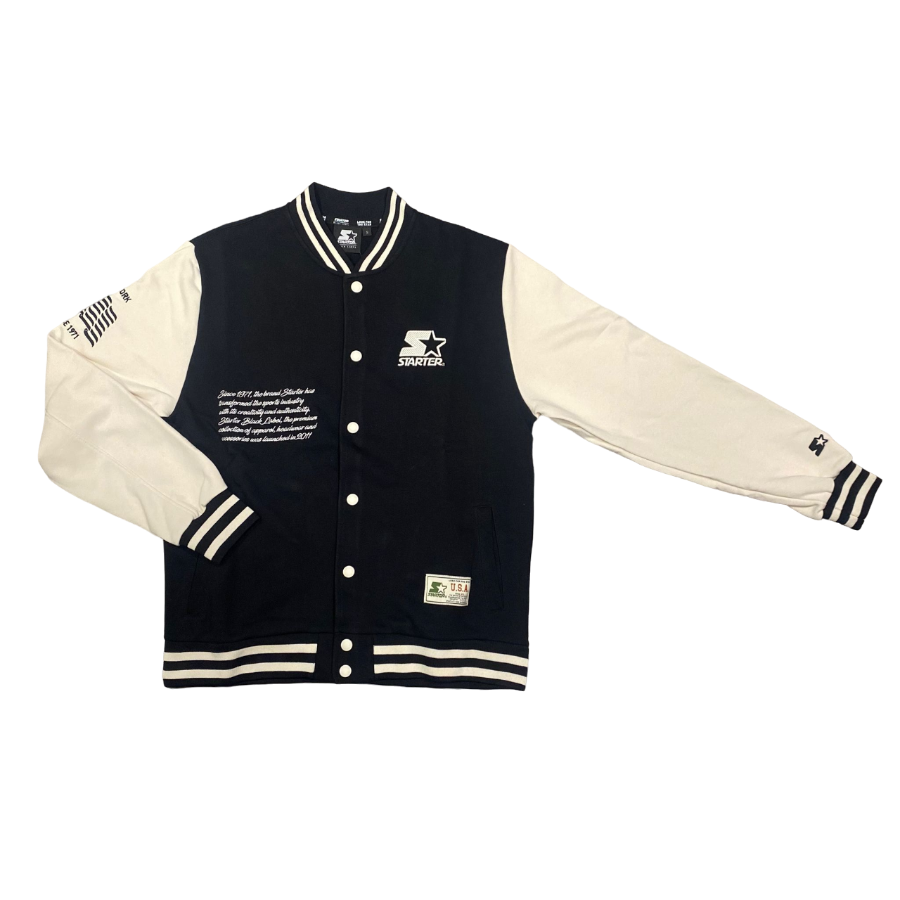 Starter giacca in felpa da uomo Varsity 74029 nero