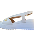 Stonefly sandalo da donna con zeppa e applicazioni sula fascia Parky 34 222412-151 bianco
