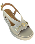 Stonefly sandalo da donna con zeppa e applicazioni sula fascia Parky 34 222412-151 bianco
