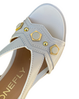 Stonefly sandalo da donna con zeppa e applicazioni sula fascia Parky 34 222412-151 bianco