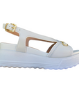 Stonefly sandalo da donna con zeppa e applicazioni sula fascia Parky 34 222412-151 bianco