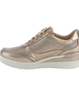 Stonefly scarpa casual da donna con laccio e cerniera Cream 52 in pelle laminata 220738 I89 tortora 1