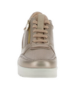 Stonefly scarpa casual da donna con laccio e cerniera Cream 52 in pelle laminata 220738 I89 tortora 3