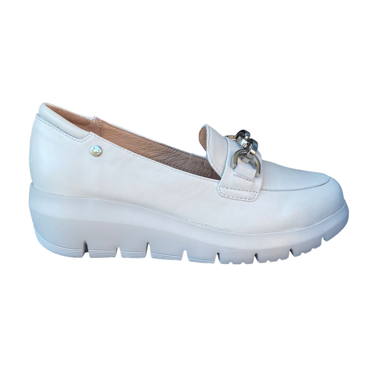 Stonefly scarpa Mocassino in pelle da donna con catena Plume 26