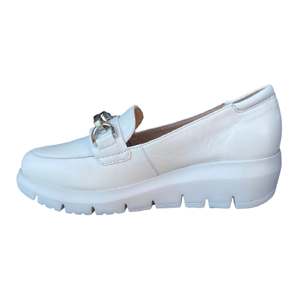 Stonefly scarpa Mocassino in pelle da donna con catena Plume 26 220757 346 grigio