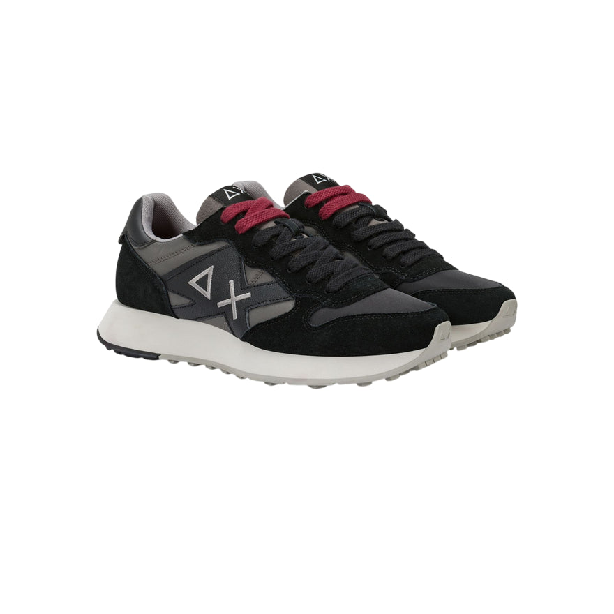 Sun68 – Sneaker Uomo Jaki Bicolor Z45114 11 Nero | Running heritage, nylon e suede premium, comfort quotidiano - laterale