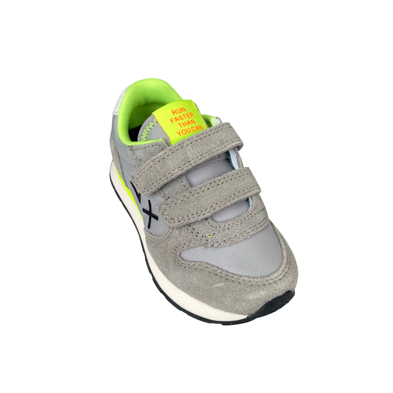 Sun68 scarpa sneakers da bambino con strappo Tom Fluo Z35302B 06 grigio chiaro