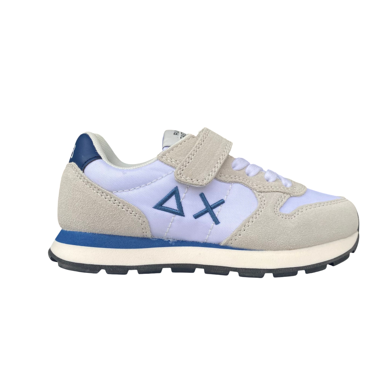 Sun68 scarpa sneakers da bambino con strappo e laccio elastico Tom Solid Z35301K 01 bianco