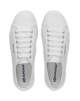 Superga 2790 Cotw bianche da donna con zeppa 4cm, modello S9111LW 901, vista tomaia