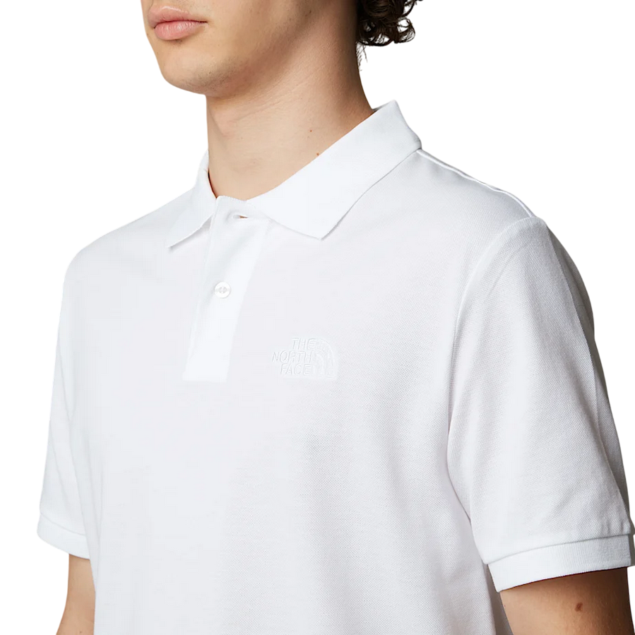 The North Face polo manica corta da uomo in cotone piquet Essential NF0A8C1PFN4 bianco