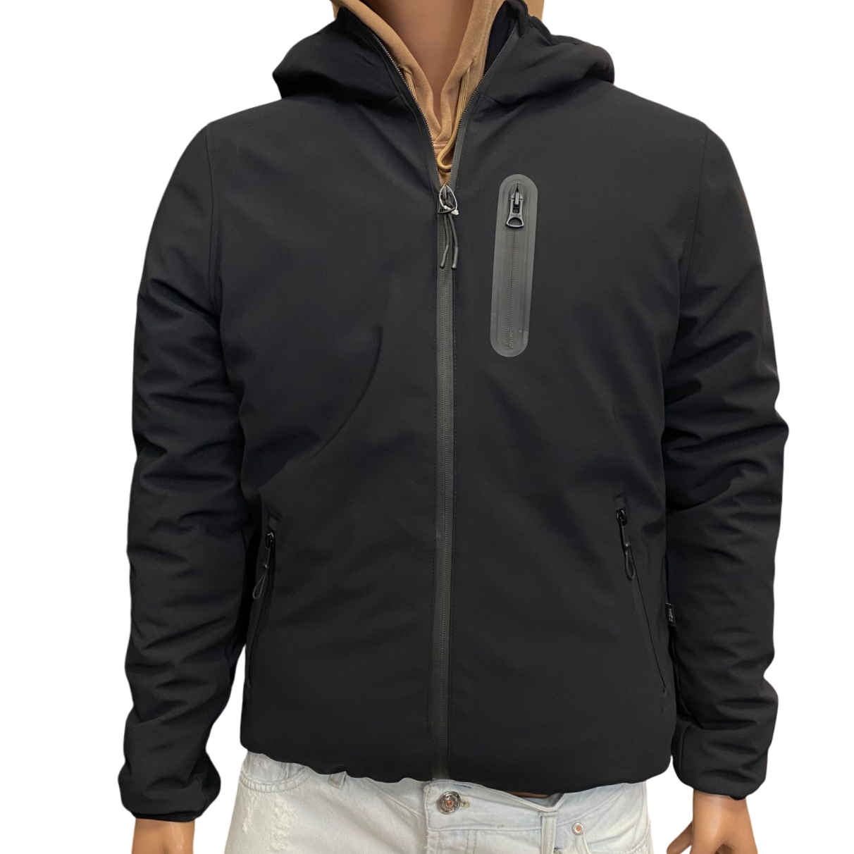 Trez Giubbotto da uomo con cappuccio M47340 GREGG-1001 nero