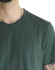Trez maglia manica corta in cotone fiammato TOPO6-JSB3 M49044 387 verde