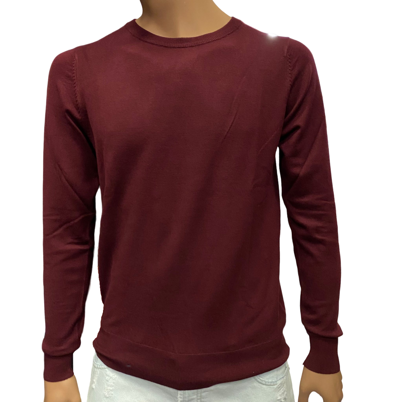 Trez maglia girocollo da uomo Manfred M48501 167 bordò