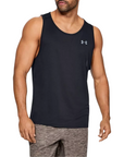 Canotta sportiva Under Armour Tech nera per uomo, tessuto tecnico performance per allenamento intenso, frontale