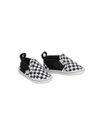 Scarpine Vans Baby Slip-on Crib VN0A2XSLFB71 nero-bianco con strappo per neonati e primi passi, vista frontale