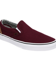Dettaglio canvas bordeaux Vans Classic Slip-On VN0003Z4IA6, tomaia di alta qualità colore bordò