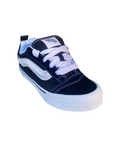 Vans Knu Skool VN000CYU6BT1 sneakers da ragazzi nero-bianco, vista frontale con design retrò