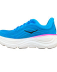 Vista laterale interna Hoka Bondi 9 con stack alto ultra-ammortizzato e comfort massimo per running donna
