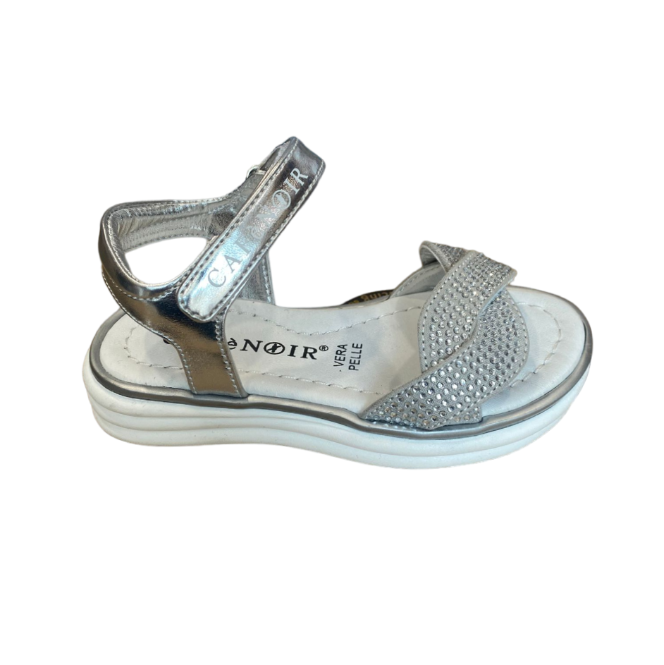 CafèNoir sandalo da bambina con fascia intrecciata C-2110S argento