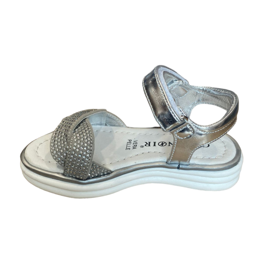 CafèNoir sandalo da bambina con fascia intrecciata C-2110S argento