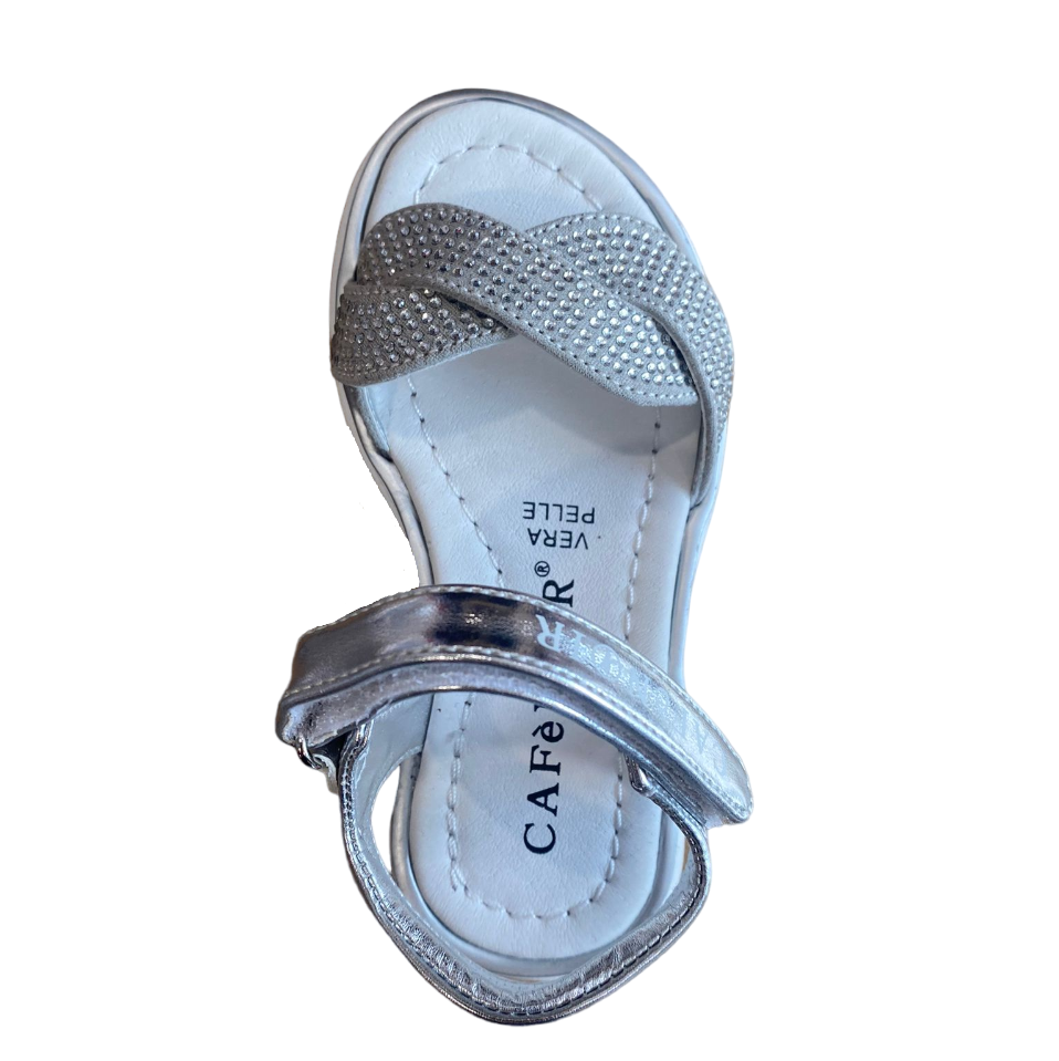 CafèNoir sandalo da bambina con fascia intrecciata C-2110S argento