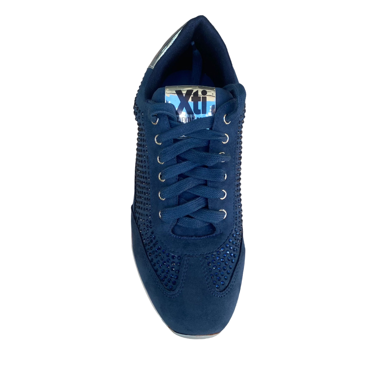 Xti scarpa casual donna Zapato 48934 con tomaia in camoscio e strass blu