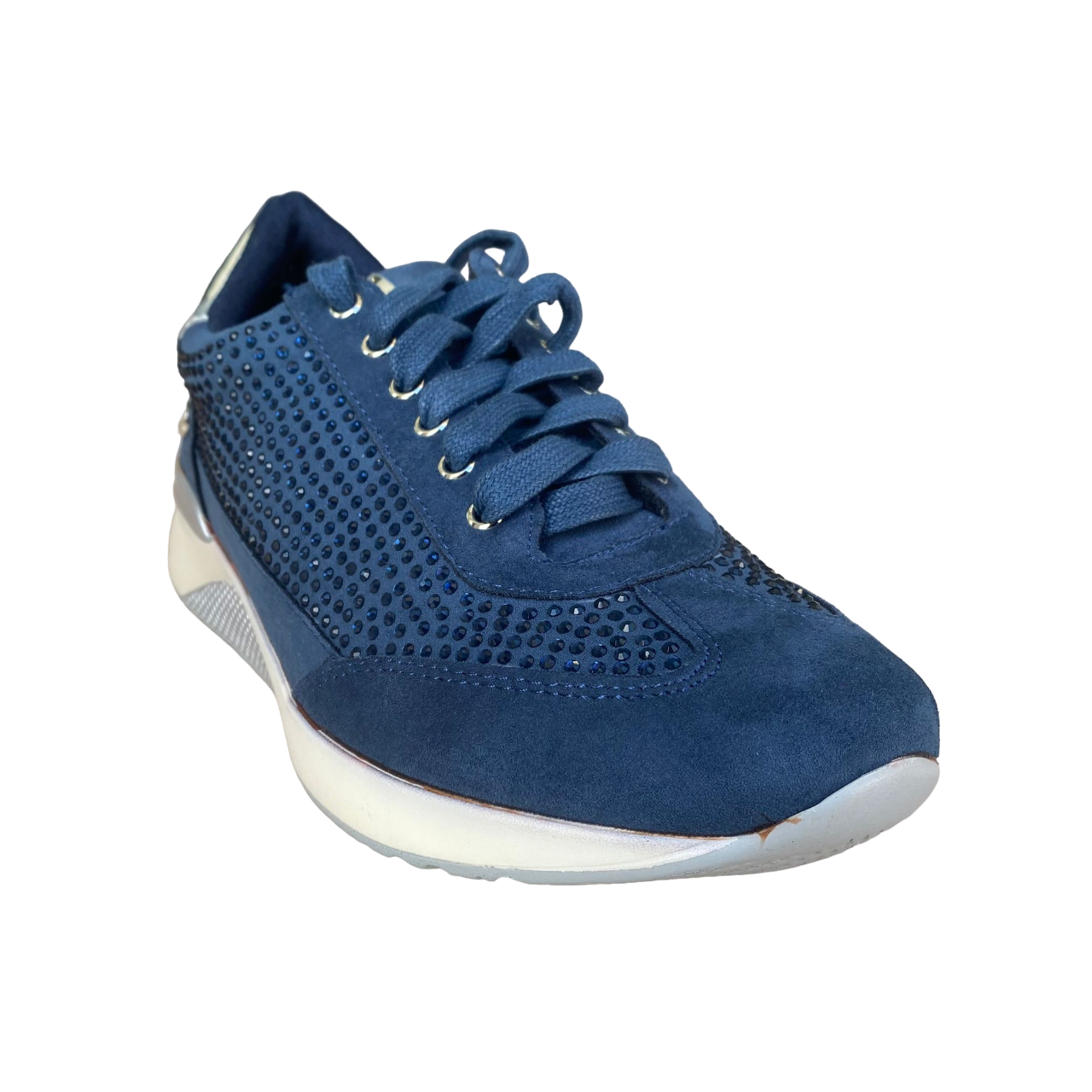 Xti scarpa casual donna Zapato 48934 con tomaia in camoscio e strass blu