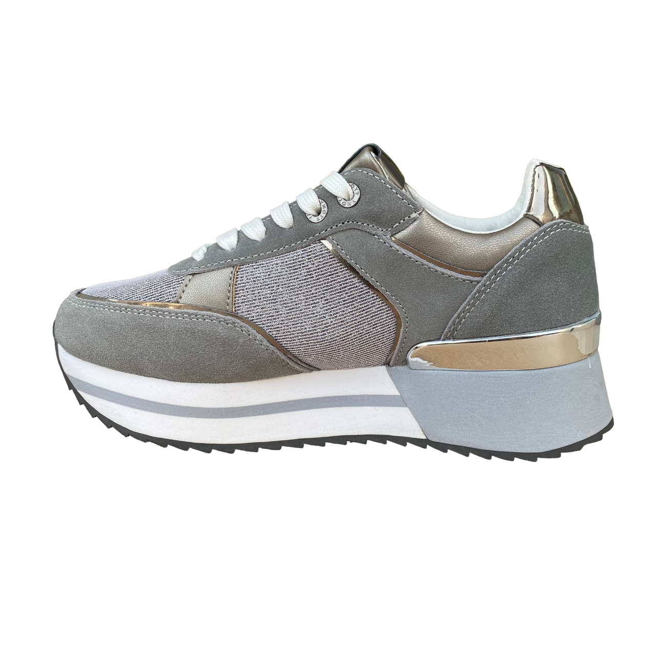 Sneakers argento con zeppa online