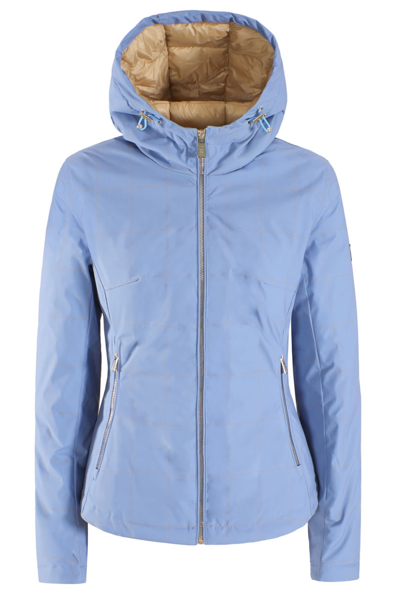 Yes Zee Giubbino da donna in softshell con cappuccio J028 Q400 0633 azzurro polvere