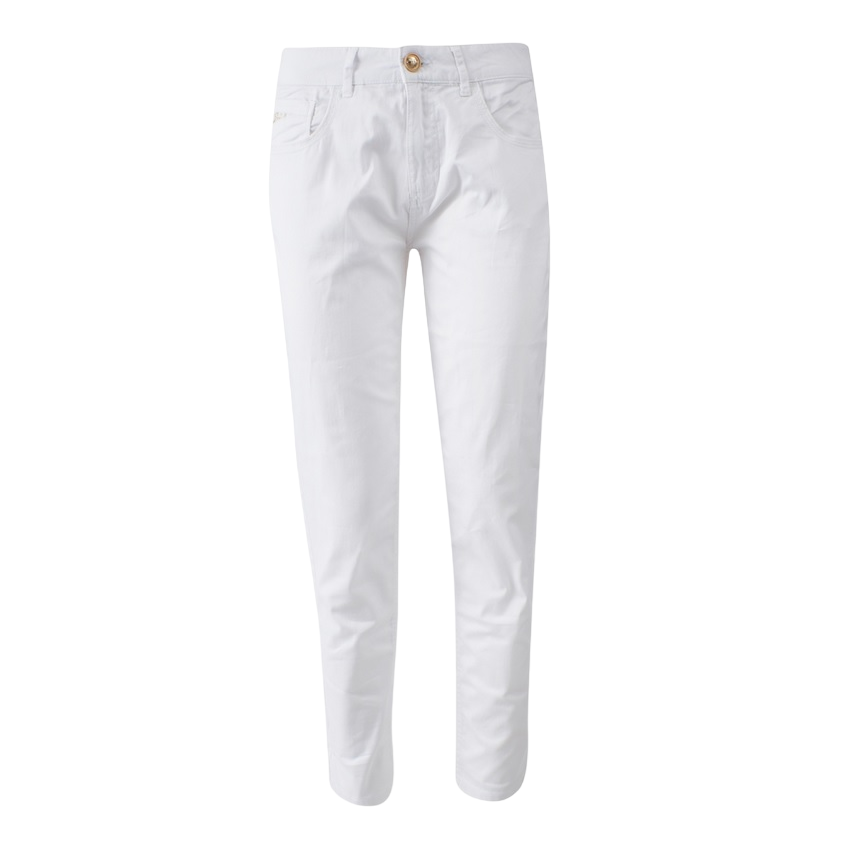 Yes Zee pantalone da donna Push Up in cotone elasticizzato 1319 P377 XX00 0101 bianco