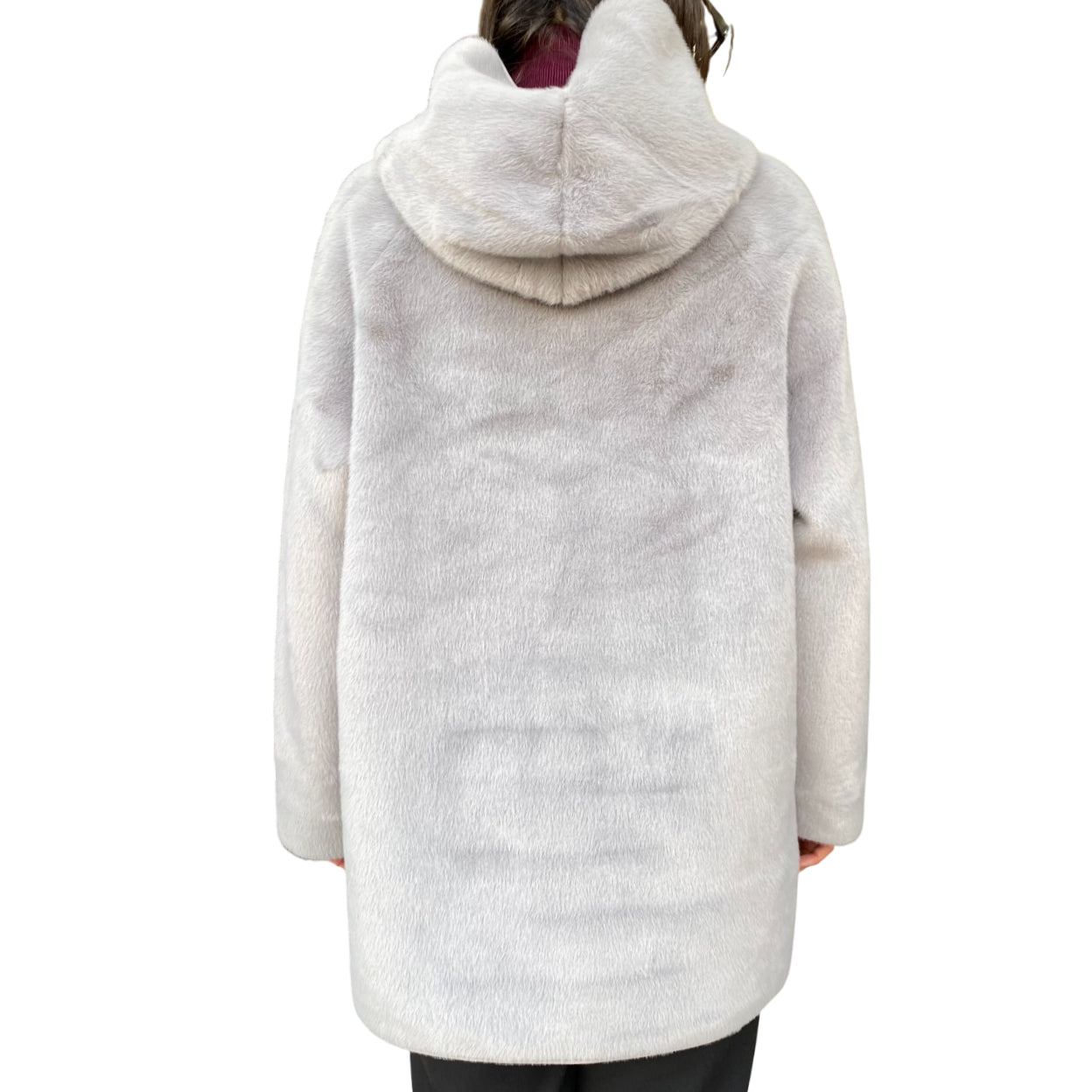 Yes Zee 1444 O026 0846 Grigio - Cappotto reversibile donna ecopelliccia - posteriore