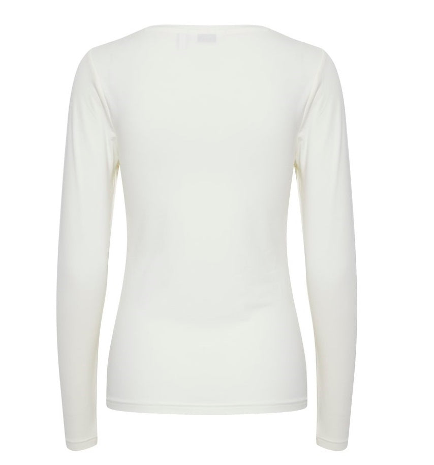 b.young t-shirt da donna manica lunga Pamila 20807594 80115 bianco latte