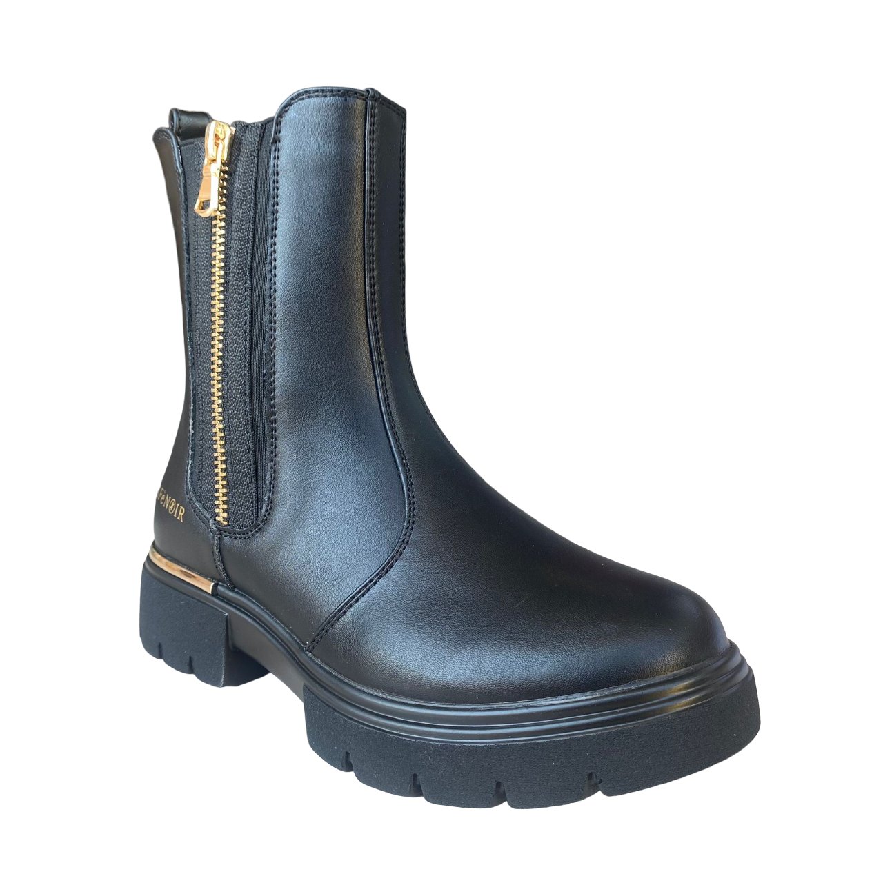 CafèNoir Stivaletto da bambina Chelsea con elastico e cerniera laterale C-2231 C1709 nero